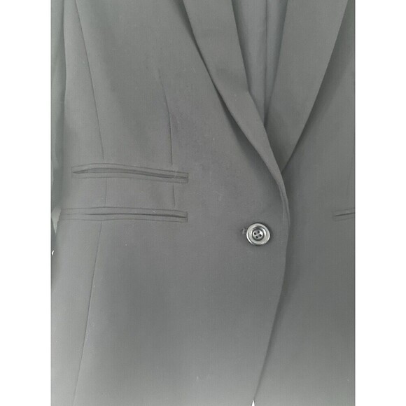 Tahari ASL Women's Ruched-Sleeve One-Button Blazer Formal Jacket Deep Black - Picture 5 of 9